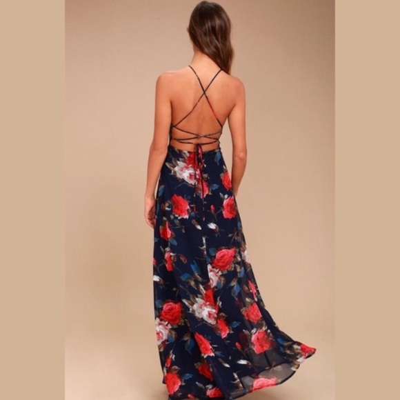 LULU’S DEBUT NAVY MAXI DRESS - Picture 2 of 5